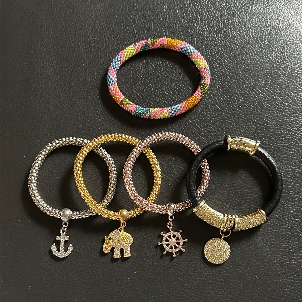 Colorful Bracelet Set with Charms